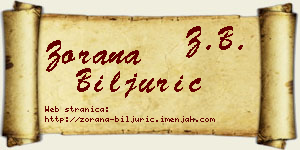 Zorana Biljurić vizit kartica